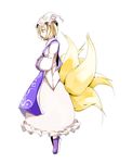  blonde_hair fox_tail hat oouso short_hair solo tail touhou yakumo_ran 