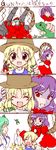  &gt;_&lt; 3girls 4koma closed_eyes comic figure frog guncannon gundam hat kochiya_sanae moriya_suwako multiple_girls oekaki rope shaded_face shimenawa silent_comic slit_pupils touhou translated yasaka_kanako 