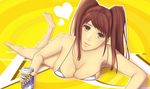  bad_id bad_pixiv_id barefoot bikini bikini_top breasts brown_eyes can cleavage feet kujikawa_rise large_breasts lying on_stomach persona persona_4 red_hair sakimori_(hououbds) solo swimsuit twintails 