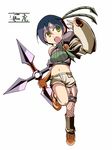  armor final_fantasy final_fantasy_vii fingerless_gloves gloves green_eyes headband midriff ninja ninja_(final_fantasy) short_hair shorts shouting shuriken sleeveless sleeveless_turtleneck solo turtleneck yasu-an yuffie_kisaragi 