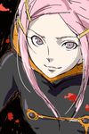  anemone_(eureka_seven) artist_request blood bodysuit eureka_seven eureka_seven_(series) grey_eyes hair_ornament hairclip long_hair lowres pink_hair solo 