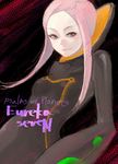  anemone_(eureka_seven) artist_request bodysuit eureka_seven eureka_seven_(series) long_hair lowres pink_hair purple_eyes smirk solo 