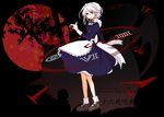  braid clock izayoi_sakuya maid michika_(irgrh) red_eyes solo touhou twin_braids 