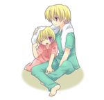  barefoot higurashi_no_naku_koro_ni houjou_satoko houjou_satoshi lowres pajamas 