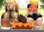  1boy 2girls age_difference ass ass_grab bench blonde_hair boots cameltoe curvy dark_skin dress fingering fishnets free_style from_behind g-string ganguro heart huge_ass leopard_print leopard_skin lipstick long_hair makeup masturbation midriff milf multiple_girls mutual_masturbation original outdoors panties park partially_visible_vulva plump pussy shiny shiny_skin short_shorts shorts standing stroller sweat take_your_pick thick_thighs thighhighs thighs thong trembling underwear upskirt wale_tail wide_hips 