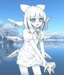  bad_id bad_pixiv_id cirno clothes_grab dress graphite_(medium) ice ice_wings milky_(hellguy91) mixed_media short_hair solo touhou traditional_media wet wet_clothes wings wringing_clothes 