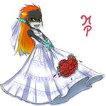  bare_shoulders bouquet bridal_veil dress flower hair_down imp jewelry long_hair maniacpaint midna necklace neon_trim no_headwear no_helmet open_mouth orange_hair pearl_necklace pointy_ears red_eyes rose smile solo strapless strapless_dress the_legend_of_zelda the_legend_of_zelda:_twilight_princess veil wedding_dress white_dress yellow_sclera 