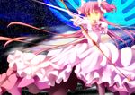  aiming alternate_costume arrow bad_id bad_pixiv_id bow_(weapon) error kaname_madoka long_hair mahou_shoujo_madoka_magica onaka_sukisuki orange_eyes pink_hair revision solo sparkle spoilers two_side_up ultimate_madoka weapon yellow_eyes 