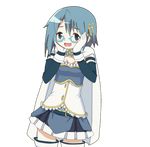  animated animated_gif bespectacled blue-framed_eyewear blue_eyes blue_hair blush cape glasses hair_ornament hairclip hands_on_own_cheeks hands_on_own_face hangaku magical_girl mahou_shoujo_madoka_magica mahou_shoujo_madoka_magica_movie miki_sayaka short_hair smile solo transparent_background 