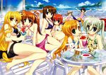  ;d absurdres alternate_color_school_swimsuit ass asteion barefoot bikini blush breasts cleavage corona_timir criss-cross_halter drinking einhart_stratos fate_testarossa feet front-tie_top fujima_takuya halter_top halterneck heterochromia highres lyrical_nanoha mahou_shoujo_lyrical_nanoha mahou_shoujo_lyrical_nanoha_vivid official_art one_eye_closed open_mouth pink_school_swimsuit pocky pocky_kiss pool rio_wezley sacred_heart sarong school_swimsuit shared_food shared_straw shiny shiny_skin sideboob smile strap_gap straw swimsuit takamachi_nanoha thigh_gap toes underboob untied vita vivio wardrobe_malfunction wink yagami_hayate yuri 