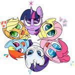  alpha_channel applejack_(mlp) blonde_hair blue_eyes chibi cutie_mark equine female feral fluttershy_(mlp) friendship_is_magic fur green_eyes group hair horn horse long_hair looking_at_viewer mammal multi-colored_hair my_little_pony open_mouth pink_fur pink_hair pinkie_pie_(mlp) plain_background pony purple_eyes rainbow_dash_(mlp) rarity_(mlp) smile sweetypiethefox147 transparent_background twilight_sparkle_(mlp) unicorn yellow_fur 