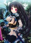  1girl absurdres black_hair breasts ecchi female highres kunoichi long_hair miyama-zero ninja pasties red_eyes solo 