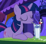  cottage cum cup cutie_mark drinking edit equine eyes_closed female feral friendship_is_magic fur hair horn kevinsano low_res mammal my_little_pony purple_fur solo table twilight_sparkle_(mlp) two_tone_hair unicorn 