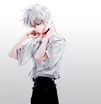  collar en_(enxxx) evangelion:_3.0_you_can_(not)_redo male_focus nagisa_kaworu neon_genesis_evangelion rebuild_of_evangelion red_eyes smile solo white_hair 