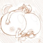  anthro big_breasts breast_expansion breasts canine dog duo female forced heros_(character) huge_breasts husky hyper hyper_breasts male mammal muscles nipple_suck nipples nude shikaro 
