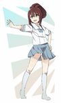  bad_id bad_pixiv_id brown_eyes brown_hair koiwaisan_(gakesoko) panties ponytail robotics;notes school_uniform senomiya_akiho serafuku short_hair solo underwear 