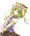  blush green_eyes green_hair hat rod_of_remorse shiki_eiki solo tachitsu_teto touhou 