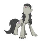  canine cutie_mark eyes_closed fangs female feral friendship_is_magic fur grey_fur grey_hair hair howl looking_up mammal muffinsforever my_little_pony octavia_(mlp) open_mouth plain_background solo tongue transformation white_background wolf 