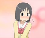  black_eyes black_hair blush flying_sweatdrops kuro_tomato_(tezukuri) nichijou no_nose open_mouth school_uniform shinonome_nano short_hair solo tokisadame_school_uniform upper_body 