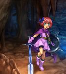  bianca&#039;s_daughter bianca's_daughter dragon_quest dragon_quest_v photoshop red_hair shield sword weapon 