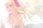  bad_id bad_pixiv_id bare_shoulders blonde_hair blue_eyes character_name czc_(deko) dress flower hair_flower hair_ornament happy_birthday hoshii_miki idolmaster idolmaster_(classic) lips long_hair sketch solo sparkle tears 