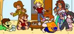  4girls ashley ashley_(warioware) captain_syrup luigi mario multiple_boys multiple_girls nintendo princess_daisy princess_peach super_mario_bros. super_mario_land waluigi wario wario_land warioware 