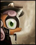  clothing equine eyewear female feral friendship_is_magic goggles green_eyes hat horn horse machine mammal mechanical my_little_pony oil pony portrait robot solo steam steampunk subjectnumber2394 sweetie_belle_(mlp) unicorn vent 