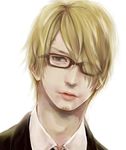  1boy blonde_hair facial_hair glasses goatee hair_over_one_eye male male_focus one_piece pixiv_thumbnail resized sanji solo yuu_(1969loy) 