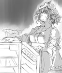  bad_id bad_pixiv_id commentary_request greyscale highres kamo_(yokaze) monochrome refrigerator saigyouji_yuyuko short_hair solo touhou 