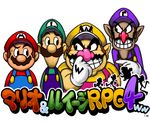  4boys black_hair brown_hair luigi male male_focus mario mario_(series) multiple_boys nose_picking overalls picking_nose super_mario_bros. waluigi wario 