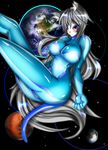  black black_hair blue blush breasts cat earth furry korarubi kyora long_hair space spacesuit tail 