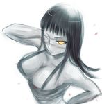  bad_id bad_pixiv_id blood breasts cleavage downblouse eyepatch jormungand large_breasts sofia_valmer solo yellow_eyes 
