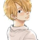  1boy aya_(6335) blonde_hair hair_over_one_eye looking_at_viewer male male_focus one_piece over_shoulder pixiv_manga_sample sanji solo 
