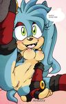  becky_the_hedgehog breasts female hedgehog kissing lesbian nipples nokcix sega sonic_(series) 