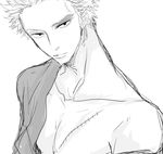  1boy aya_(6335) earrings jewelry male male_focus monochrome one_piece roronoa_zoro solo 