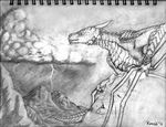  dragon fantasy koosh-ball lightning mountain pencil scales sketchbook steggy storm traditional traditional_media wings wyvern 