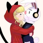  animal_ears blonde_hair blush bunny_ears bunny_tail cat_ears cat_tail closed_eyes doll_hug hat hat_with_ears headphones hood hooded_jacket jacket kiss long_hair long_sleeves masao o_o original pink_background red_nose simple_background stuffed_animal stuffed_bunny stuffed_toy tail tears upper_body 
