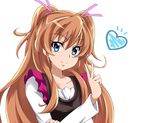  blue_eyes brown_hair heart houjou_hibiki long_hair looking_at_viewer nanashishi precure simple_background smile solo suite_precure two_side_up white_background 