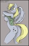  anthro anthrofied blonde_hair breasts butt cutie_mark derpy_hooves_(mlp) equine female friendship_is_magic fur grey_fur hair horse jobo37 long_hair mammal my_little_pony pegasus plain_background pony solo wings yellow_eyes 