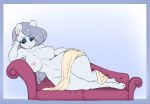  anthro big_breasts breasts ear_piercing ear_ring equine fan_character female friendship_is_magic horn lying mammal mostly_nude my_little_pony navel nipples on_side piercing platinum_decree skecchiart thick_thighs unicorn wide_hips 