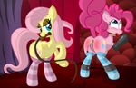  anal_penetration anus blue_eyes blush bound cutie_mark duo equine female feral fluttershy_(mlp) friendship_is_magic fur gag green_eyes hair horse legwear lesbian mammal my_little_pony orgasm pegasus penetration pink_fur pink_hair pinkie_pie_(mlp) plug pony pussy raised_tail sex_toy socks spanking stockings torture vibrator whip wings yellow_fur ziemniax 