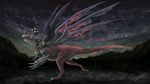  cyborg digimon dinosaur fusion highres metalgreymon multiple_wings night shinki star touhou touhou_(pc-98) usami_renko wings zucreelo 