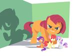  amber_eyes apple_bloom_(mlp) babs_seed_(mlp) blue_eyes cub cutie_mark_crusaders_(mlp) equine female feral freckles friendship_is_magic green_eyes group hair horn horse karzahnii mammal mean my_little_pony pegasus pony purple_eyes purple_hair red_hair sad scootaloo_(mlp) shadow sitting sweetie_belle_(mlp) two_tone_hair unicorn wings young 