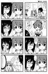  4koma blush bra choker comic cross crying empty_eyes girls_und_panzer greyscale humiliation kadotani_anzu kawashima_momo koyama_yuzu long_hair monochrome monocle multiple_4koma multiple_girls nanashiro_gorou nude ooarai_school_uniform ponytail school_uniform serafuku shaded_face short_hair smile tears translated twintails underwear undressing 