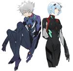  1girl ayanami_rei bad_id bad_pixiv_id black_bodysuit blue_hair bodysuit evangelion:_3.0_you_can_(not)_redo hndao nagisa_kaworu neon_genesis_evangelion plugsuit rebuild_of_evangelion red_eyes short_hair white_hair 