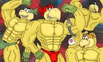  biceps big bros brothers huge_muscles koopa male mario_bros muscleartguy muscles nintendo paper pecs pose scalie sibling siblings speedo swimsuit troopa underwear video_games 