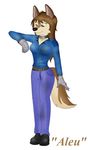  anthro anthrofied balto_(film) belt blue_eyes canine clothing collar dog female folwilliar gloves jeans mammal shirt shoes wolf 