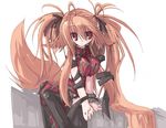  animal_ears bad_id bad_pixiv_id breasts endou_chihiro fox_ears fox_tail large_breasts long_hair original red_eyes simple_background solo tail very_long_hair white_background 