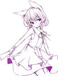  bracelet jewelry monochrome purple_eyes ritual_baton shirt simple_background sleeveless sleeveless_shirt solo spot_color tama_(soon32281) touhou toyosatomimi_no_miko white_background 