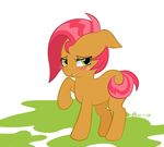  babs_seed_(mlp) blush cub equine female feral freckles friendship_is_magic fur green_eyes hair horse mammal my_little_pony pony solo tan_fur two_tone_hair young 